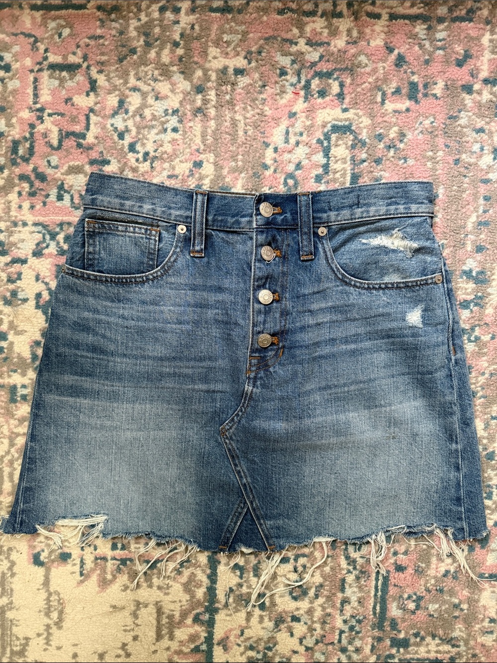 Madewell Button-Front Mini Denim Skirt